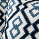 Embroidery Geometric Boho Decorative pillow covers - Blue - Afrilege