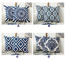Embroidery Geometric Boho Decorative pillow covers - Blue - Afrilege