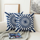 Embroidery Geometric Boho Decorative pillow covers - Blue - Afrilege