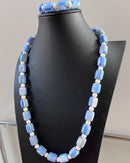 Blue Agate Beads African Necklace - Afrilege