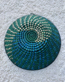 Uganda hand woven Baskets 12" - Green / Blue / Beige - Afrilege