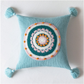 Boho Crochet Mandala Throw Pillow Covers with Tassels - Afrilege