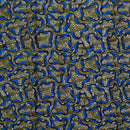 African Wax Print Fabric by The Yard - Olive Green / Blue - Afrilege