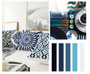 Embroidery Geometric Boho Decorative pillow covers - Blue - Afrilege