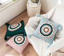 Boho Crochet Mandala Throw Pillow Covers with Tassels - Afrilege