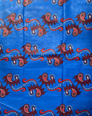 African Wax Print Fabric (Ankara) - Blue / Red - Afrilege