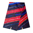 African Wax Print Tie Dye Fabric ( Ankara) - Red / Blue - Afrilege