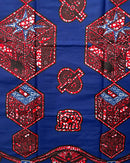 African Wax Print Fabric by The Yard - Blue / Red - Afrilege