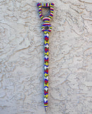 Bamileke Hand Beaded African Carved Walking Stick / Cane - Afrilege