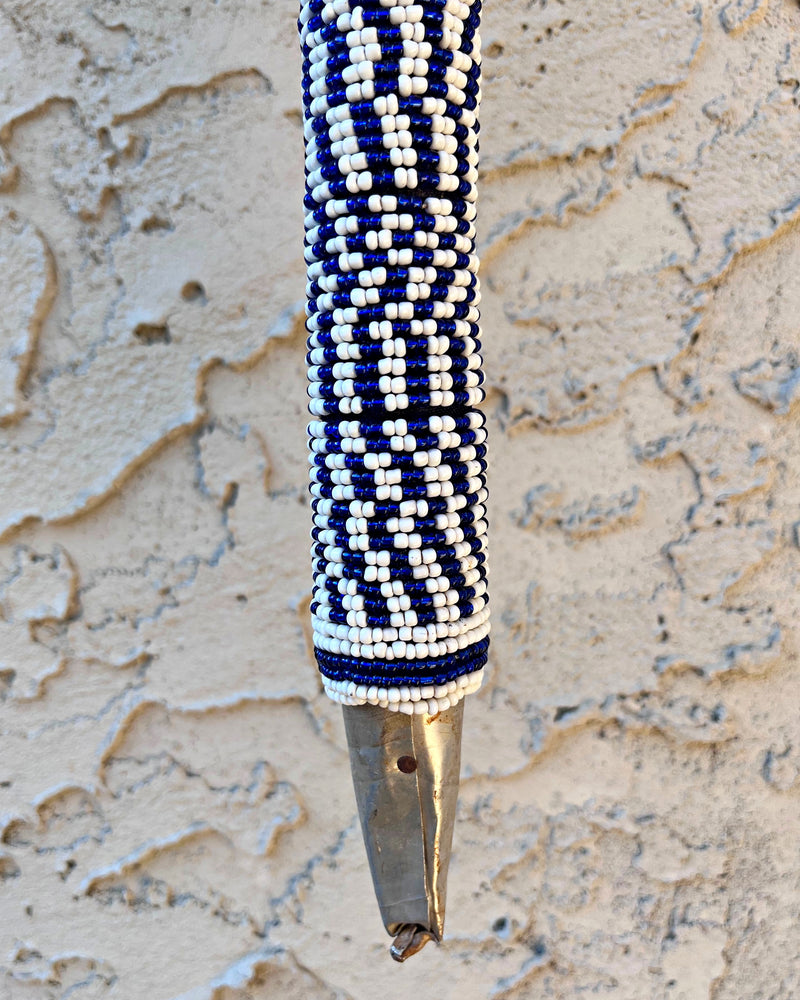 Bamileke Hand Beaded African Carved Walking Stick / Cane