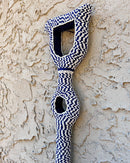 Bamileke Hand Beaded African Carved Walking Stick / Cane - Afrilege