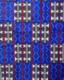 African Wax Print Fabric (Ankara) - Blue / White / Red - Afrilege