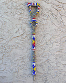 Bamileke Hand Beaded African Carved Walking Stick / Cane - Afrilege