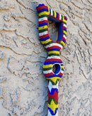 Bamileke Hand Beaded African Carved Walking Stick / Cane - Afrilege