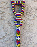 Bamileke Hand Beaded African Carved Walking Stick / Cane - Afrilege