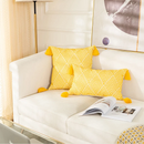 Embroidery Geometric Boho Decorative pillow cover - Yellow - Afrilege