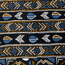 African Wax Print Fabric ( Ankara) - Black / Blue / Brown - Afrilege