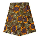 African Wax Print Fabric by The Yard - Brown / Orange - Afrilege