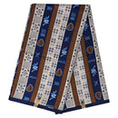 African Wax Print Fabric by The Yard - Brown / Blue / Beige - Afrilege