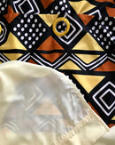 Bambara Grommet Top African Print Curtains - Brown, Yellow & Black - Afrilege