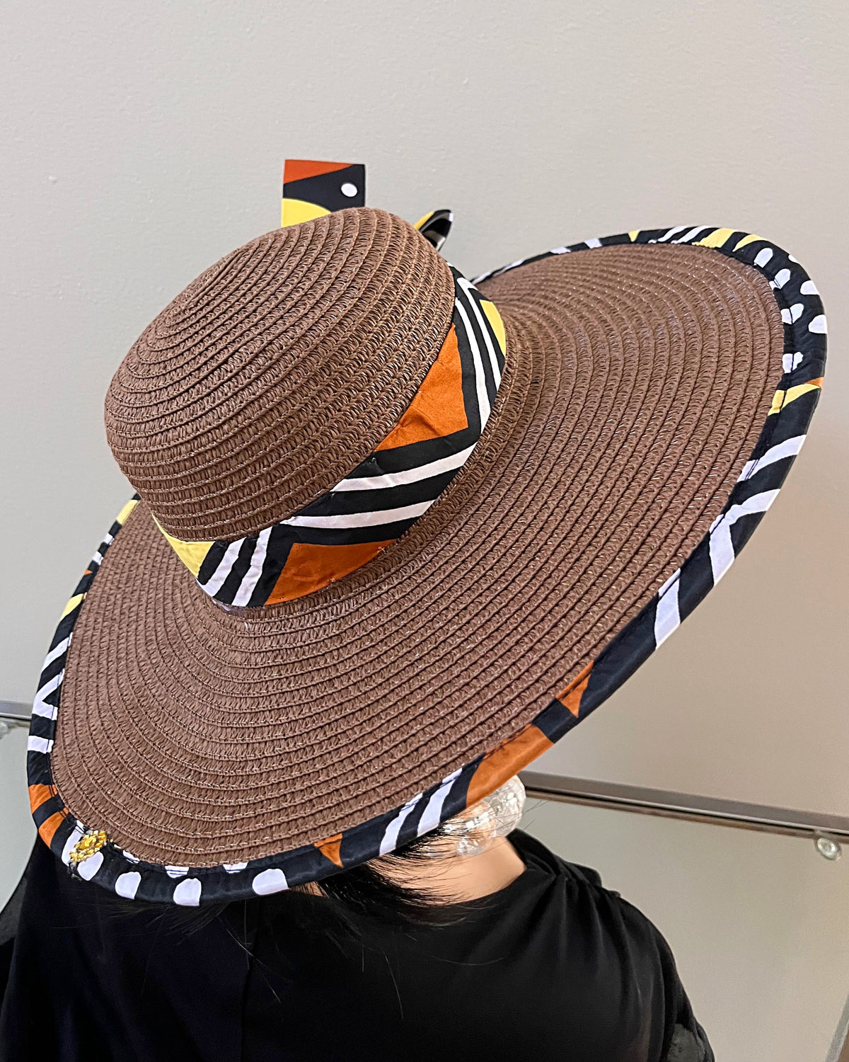 African Bolga Hat Handwoven Ghana Straw Sun Hat Wide Brim Tribal Gurunsi Frafra BOLGA HATS & HAND FANS – Shop Unique Styles  main image 2