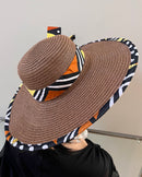 Bogolan African Print Straw Church Sun Hat - Afrilege