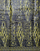 Bamileke Ndop Patterns African Wax Print Fabric (Ankara) - Black / Yellow - Afrilege