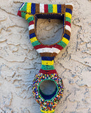 Bamileke Hand Beaded African Carved Walking Stick / Cane - Afrilege
