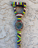 Bamileke Hand Beaded African Carved Walking Stick / Cane - Afrilege