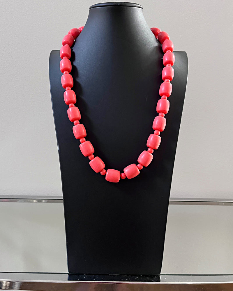 Coral African Beads Necklace - Afrilege