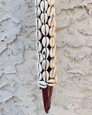 Cowries Hand Beaded African Carved Walking Stick / Cane - Afrilege