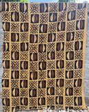 African Bogolan Mud Cloth Handmade Fabric - Mustard / Brown - Afrilege