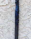 Lion & Crocodile Ebony Wood Carved Walking Stick / Cane - Afrilege