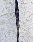 Lion & Crocodile Ebony Wood Carved Walking Stick / Cane - Afrilege