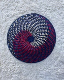 Uganda hand woven Baskets 12" - Blue / Red / Beige - Afrilege