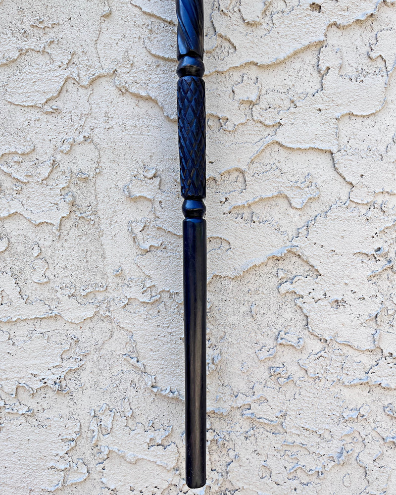 Lion head Ebony Wood Carved Walking Stick / Cane