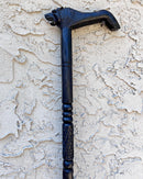 Lion head Ebony Wood Carved Walking Stick / Cane - Afrilege