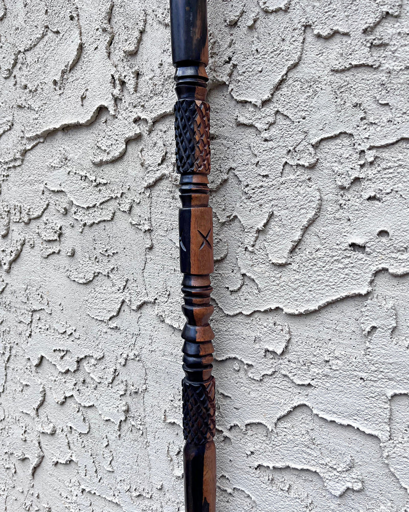 Ebony Wood Carved Walking stick / cane - Afrilege