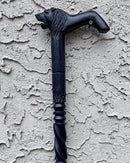 Lion head Ebony Wood Carved Walking stick / cane - Afrilege