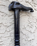 Elephant head Ebony Wood Carved Walking stick / cane - Afrilege