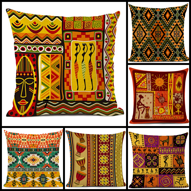 African Ethnic Pattern Pillow Cover - Multicolor - Afrilege