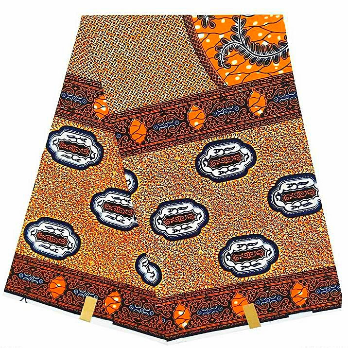 African Wax Print Ankara Fabric - Orange - Afrilege
