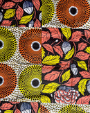 African Wax Print Fabric ( Ankara) - Orange / Yellow - Afrilege
