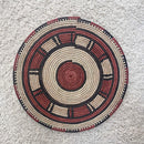 African Fulani Mbeedu Roundel Flat Woven Basket