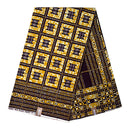 African Wax Print Fabric by The Yard - Brown / Gold - Afrilege