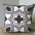 Embroidery Geometric Boho Decorative pillow covers - Gray / Yellow - Afrilege