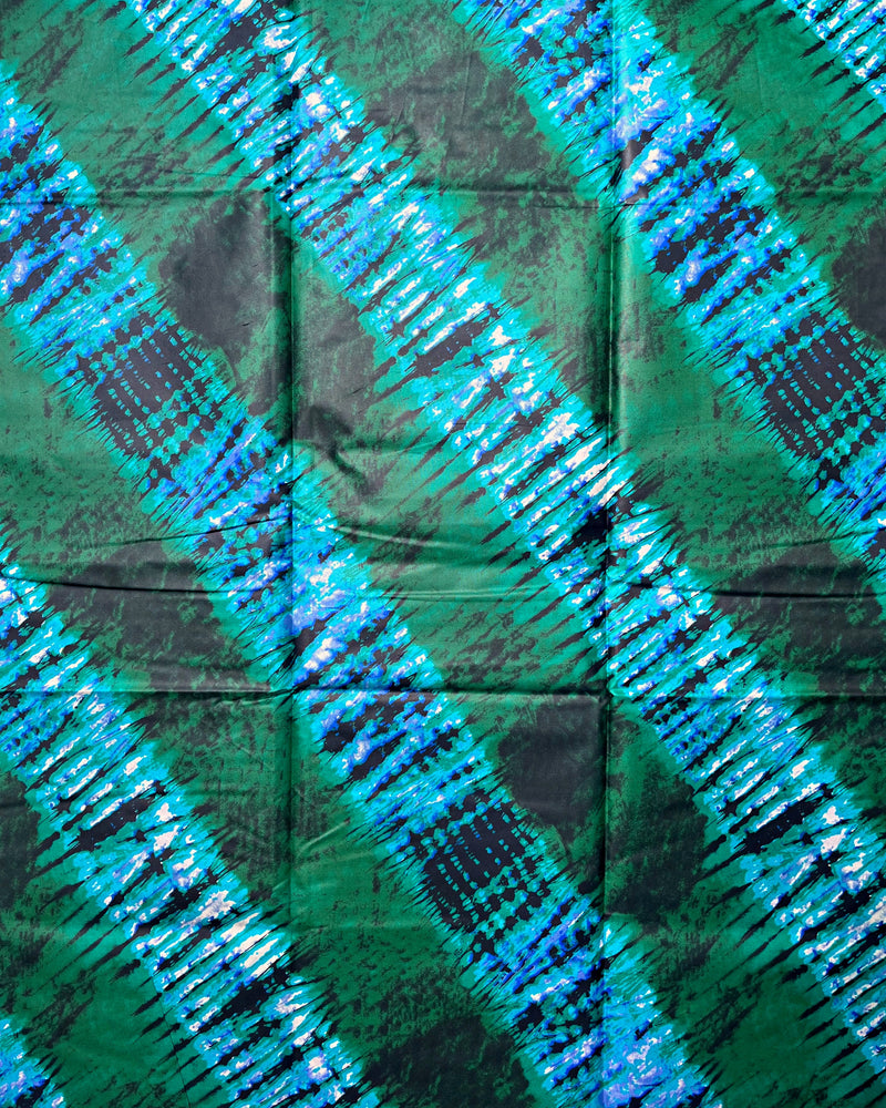 African Wax Print Tie Dye Fabric ( Ankara) - Green