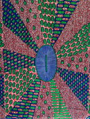 African Wax Print Fabric by The Yard - Green / Red - Afrilege