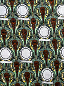African Wax Print Fabric (Ankara) - Green / Brown - Afrilege