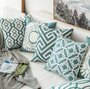 Embroidery Geometric Boho Decorative pillow covers - Green - Afrilege